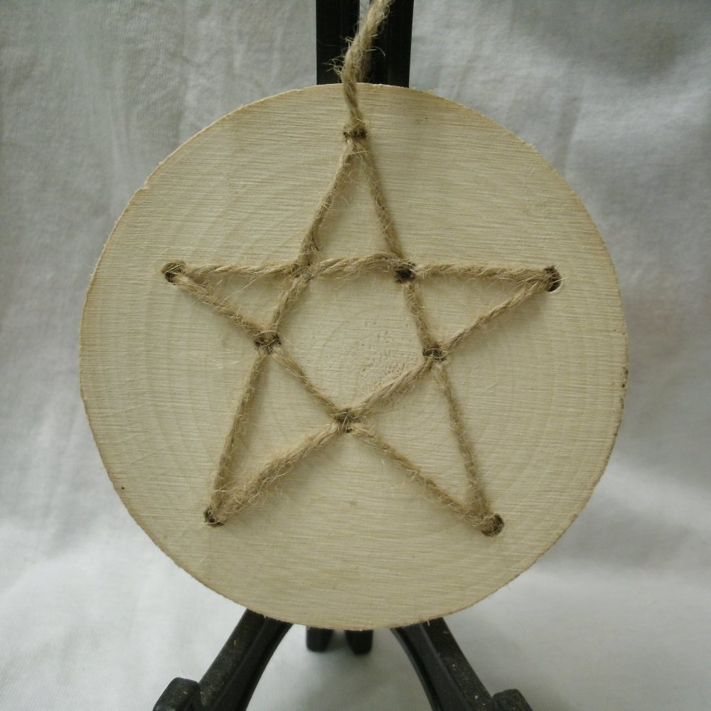 Handmade Wood Hanging Pentacle
